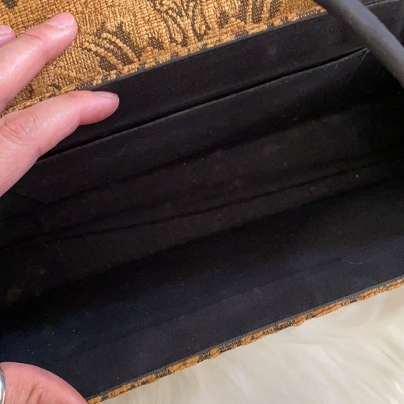 Vintage Grandma’s drapes tan rectangular handbag - Picture 6 of 11